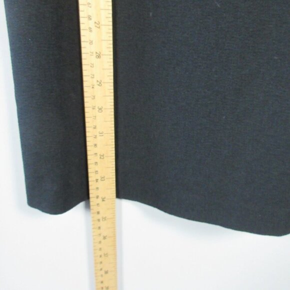 Club Monaco Crepe Mini Dress 6 Black 3/4 Ruffle Sleeve Lined Shift Luxury 424 - Picture 5 of 10